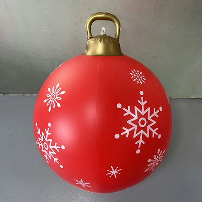 60Cm Outdoor Christmas Inflatable Decorated Ball PVC Giant Big Large Balls Xmas Tree Decorations Toy Ball without Light Ornament